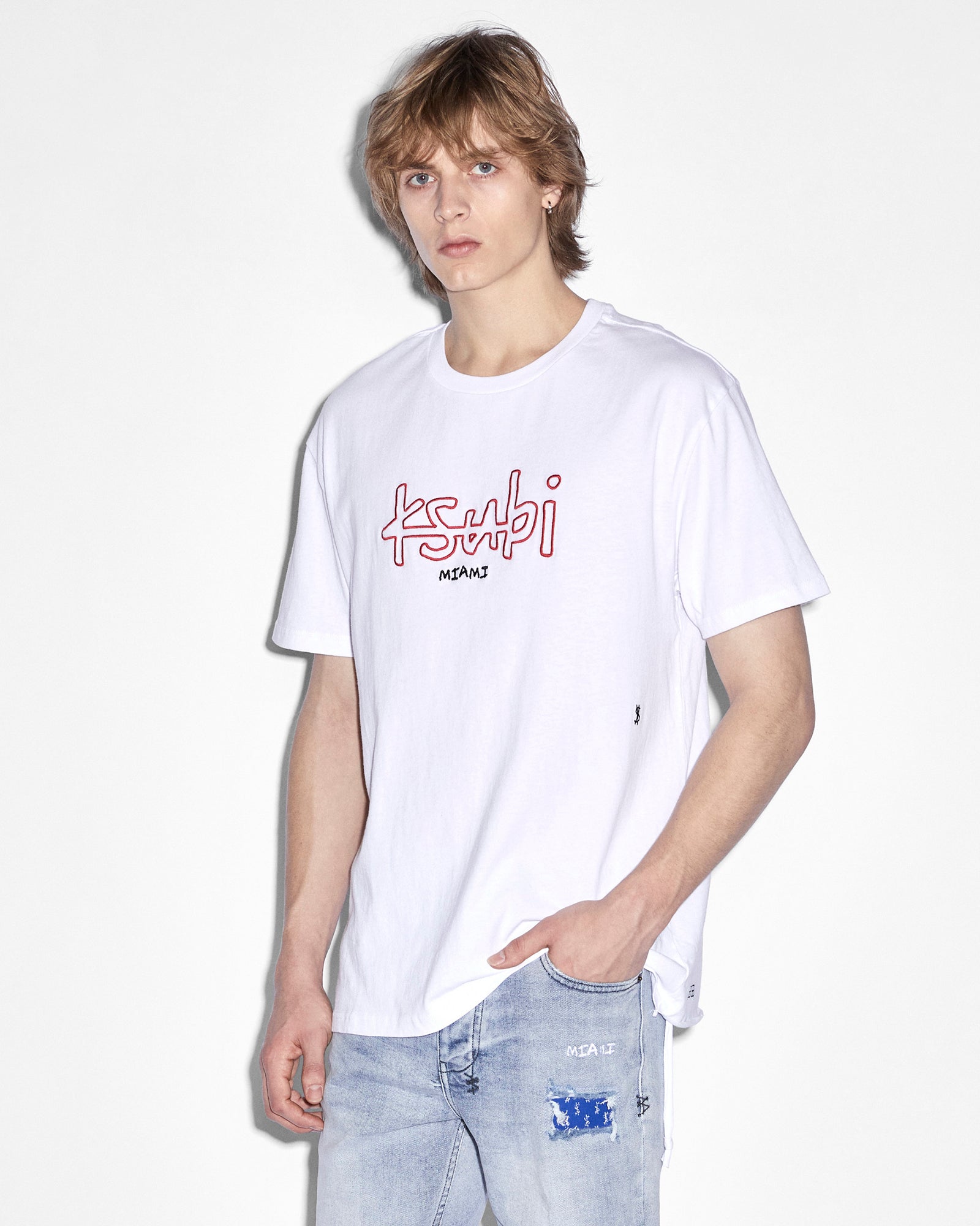MENS MIAMI 4X4 BIGGIE SS TEE TRU WHITE TEES