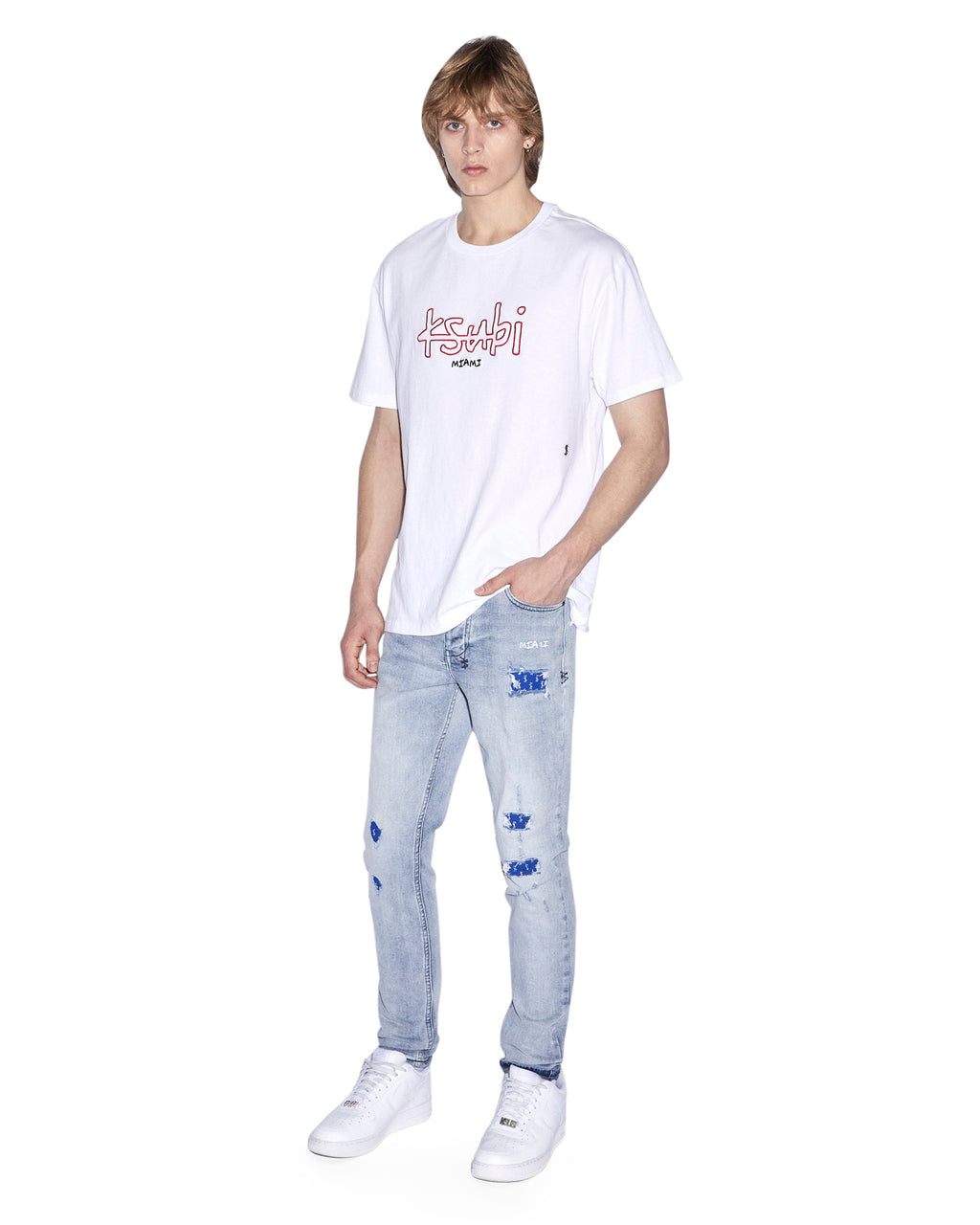 Mens Chitch Miami Philly Blue Slim Denim Jeans - Denim