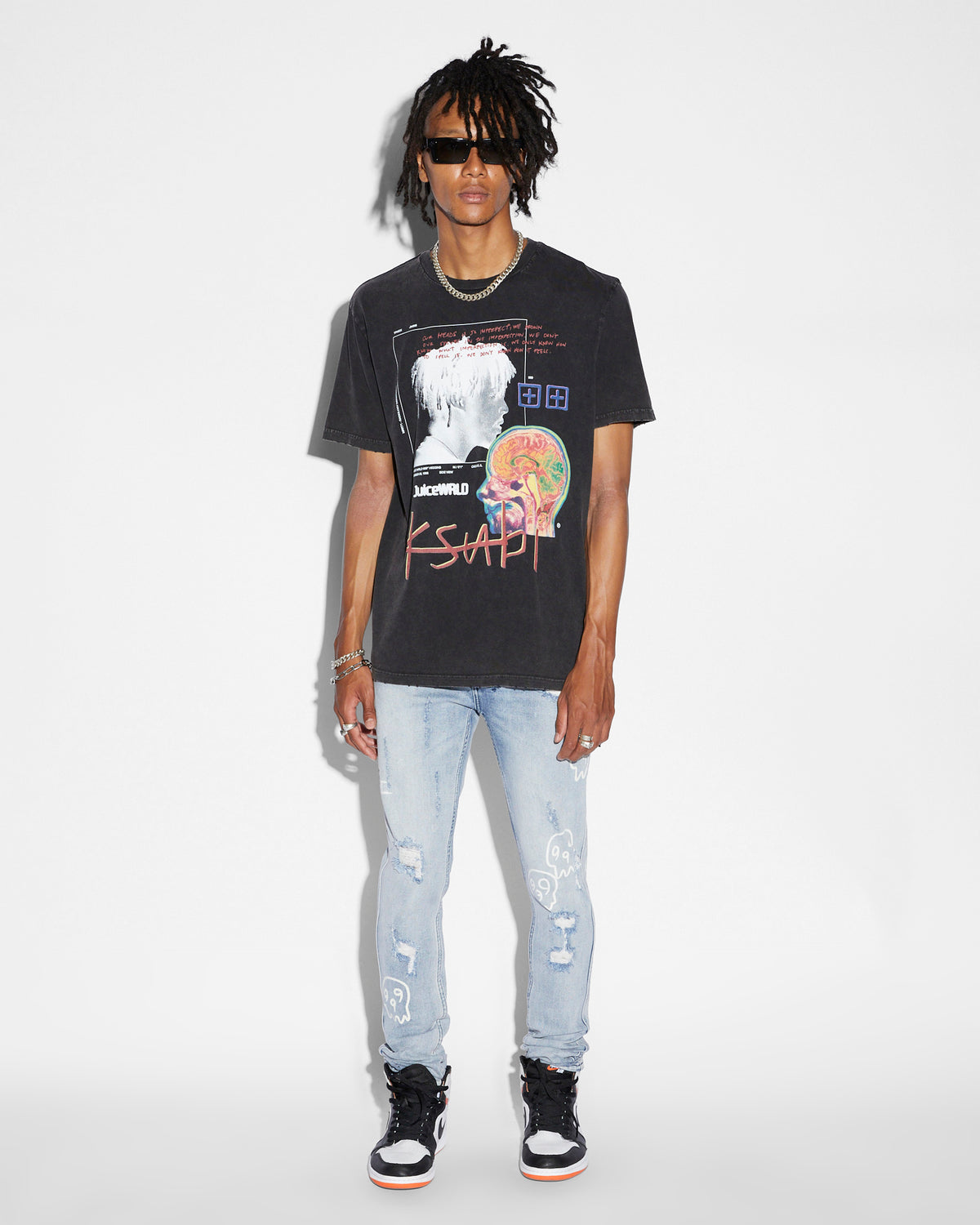 Mens Van Winkle Trashed Devil Skinny Denim Jeans - Denim