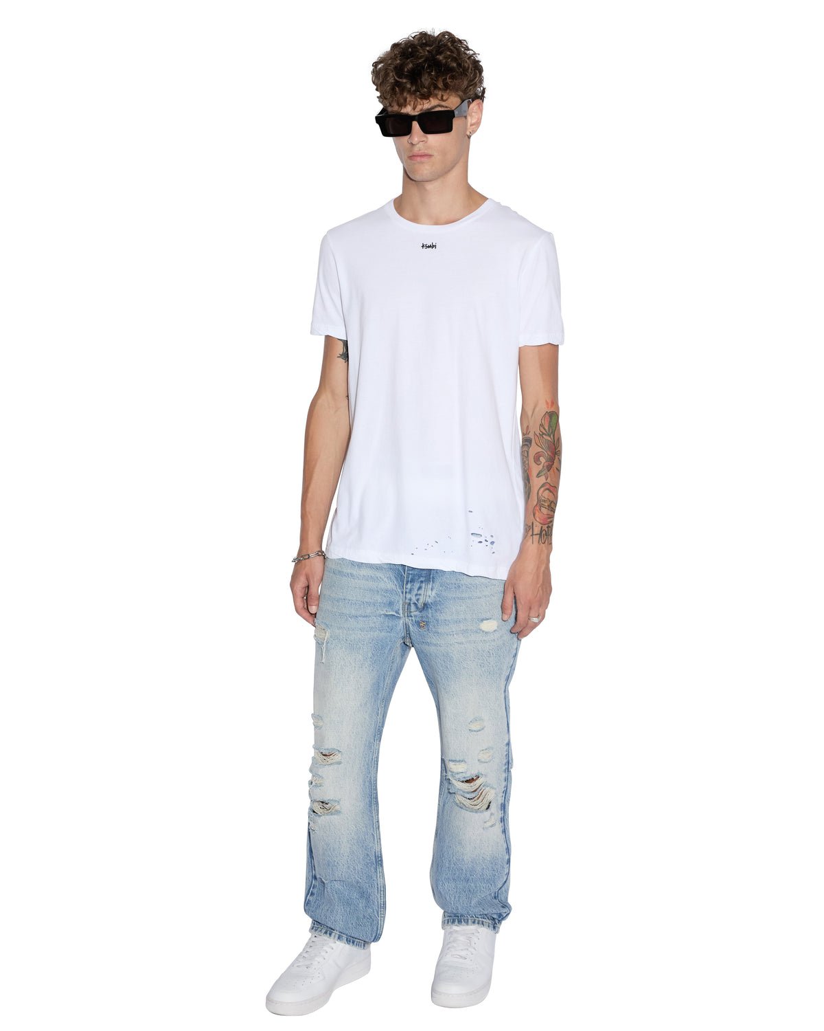 Mens Sioux Ss Tee Vintage White Slim Tees - White