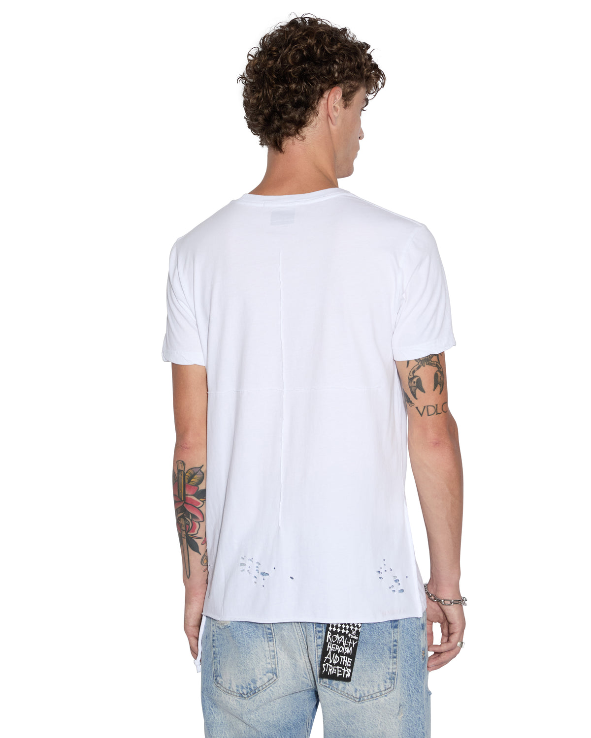 Mens Sioux Ss Tee Vintage White Slim Tees - White