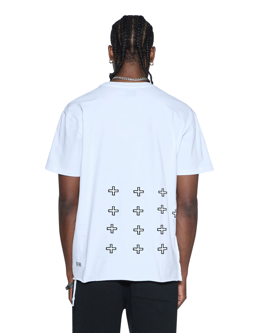 Mens 4x4 Luxe Biggie Ss Tee White Black Oversized Tees - White