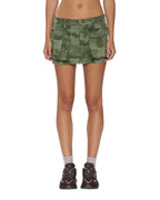 WOMENS MICRO MINI CARGO SKIRT HASH CAMO SKIRTS