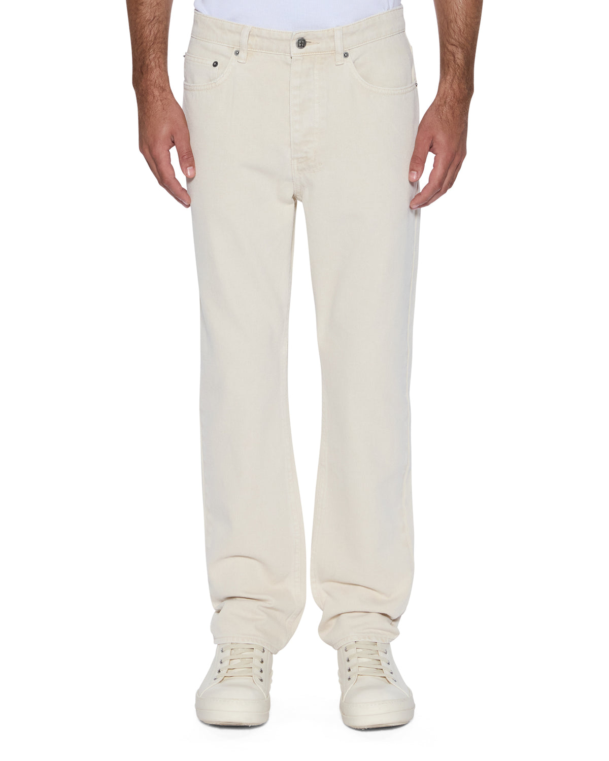 Mens Hazlow Ecru Straight Denim Jeans - Beige