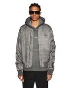 Mens Royalty Bomber Overdye Coal Regular Jackets - Grey