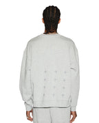 Mens 4 X 4 Biggie Crew Grey Marle Oversized Fleece - Grey