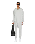 Mens 4 X 4 Biggie Crew Grey Marle Oversized Fleece - Grey