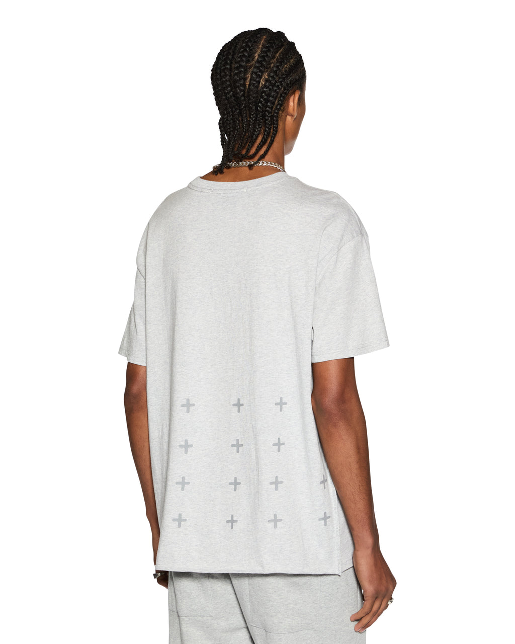 Mens 4 X 4 Biggie Ss Tee Grey Marle Oversized Tees - Grey