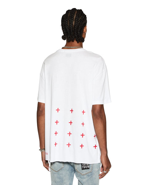 Mens 4x4 Biggie Ss Tee White/red Tees | Ksubi ++