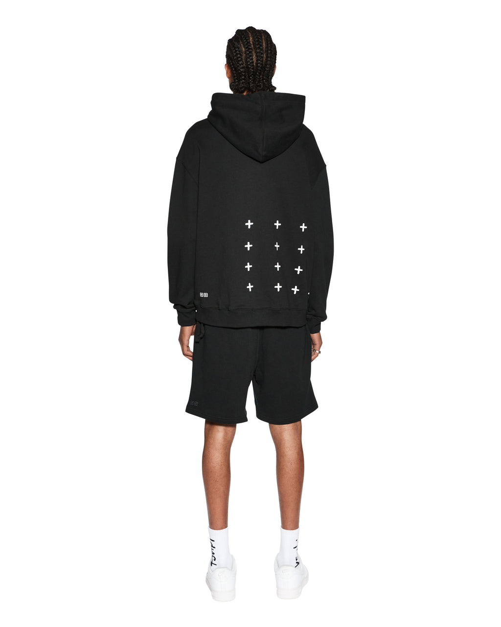 MENS 4 X 4 BIGGIE HOODIE JET BLACK FLEECE