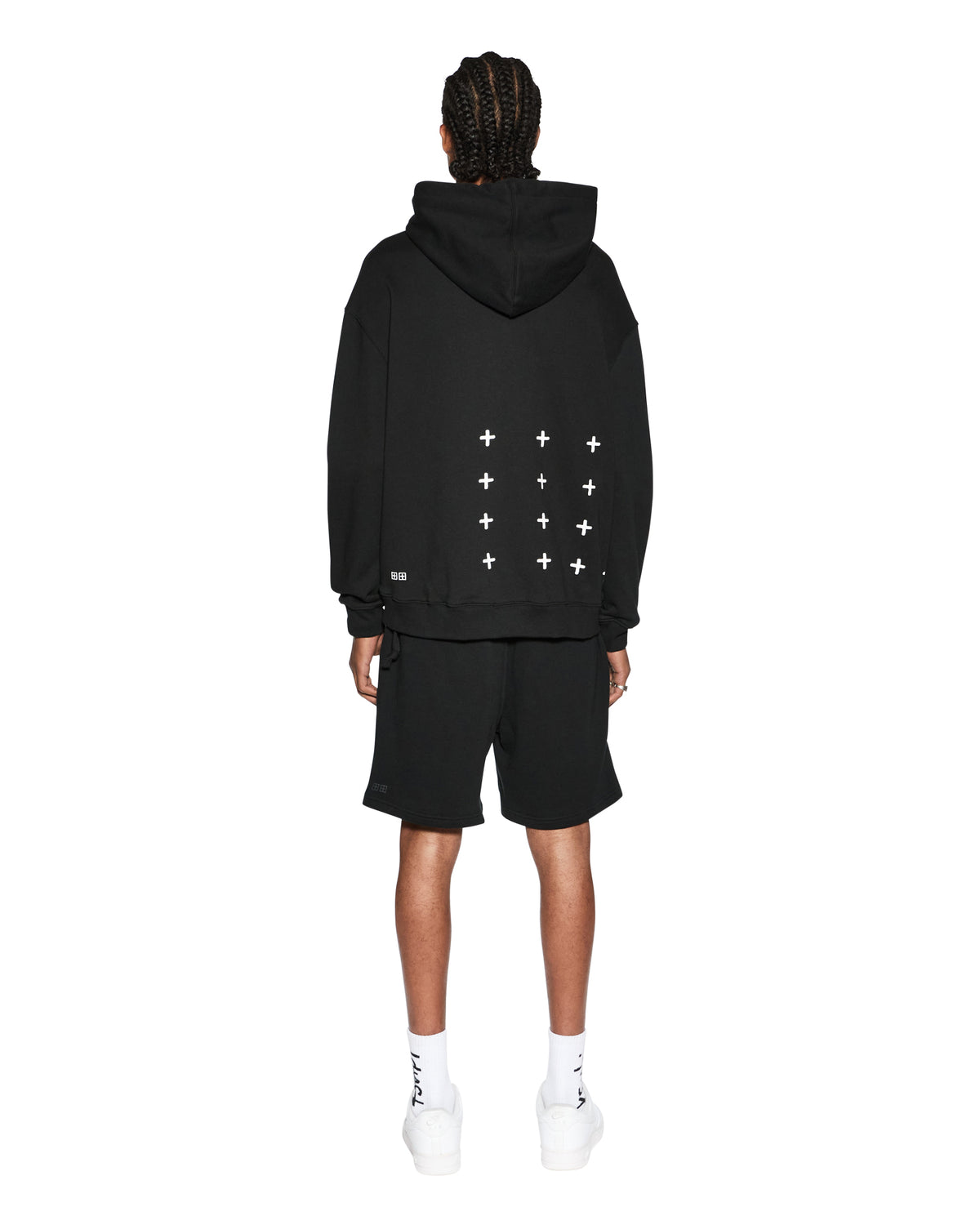 MENS 4 X 4 BIGGIE HOODIE JET BLACK FLEECE
