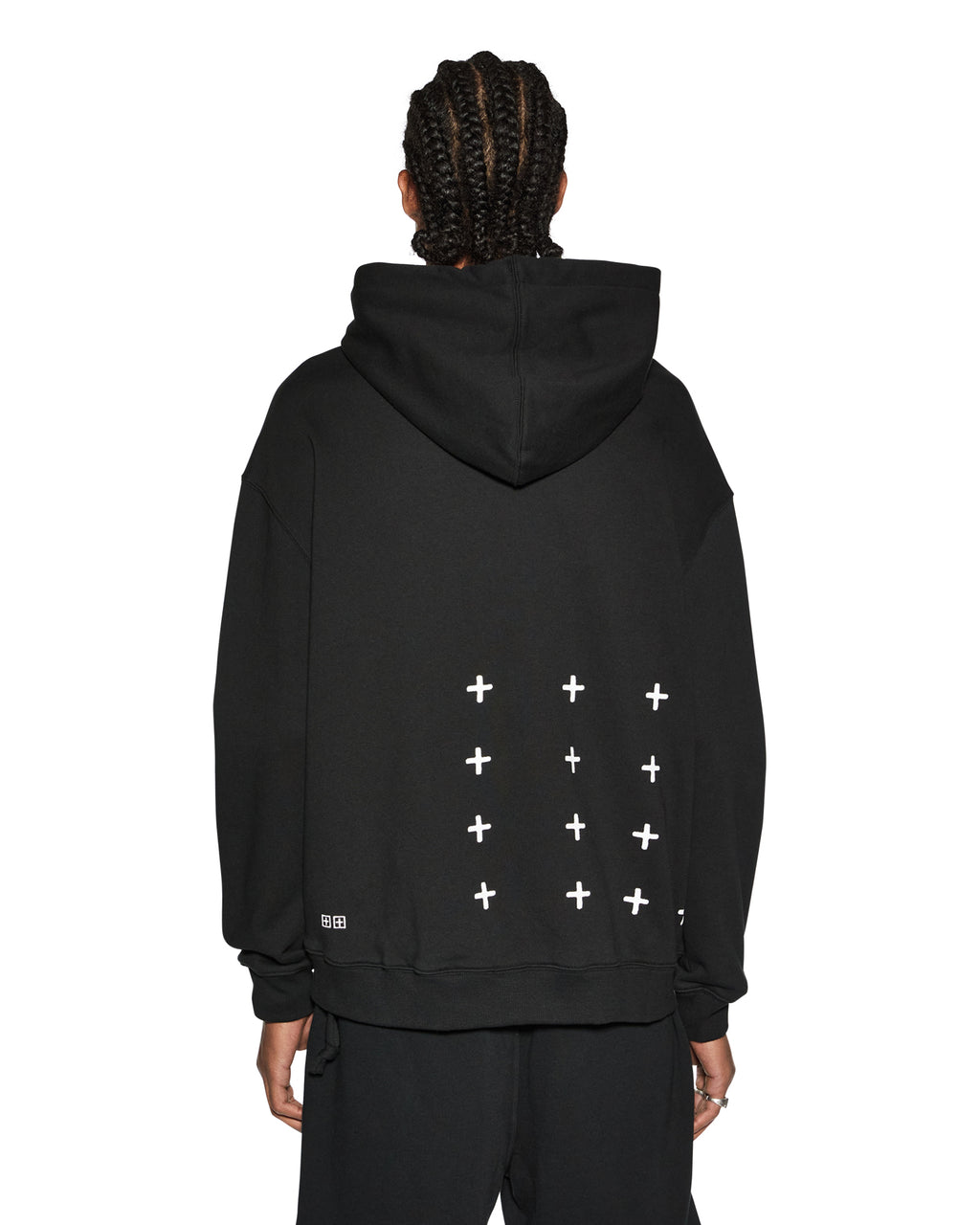 MENS 4 X 4 BIGGIE HOODIE JET BLACK FLEECE