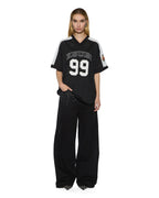 Womens 99 Ss Jersey Black Baggy Tees - Black