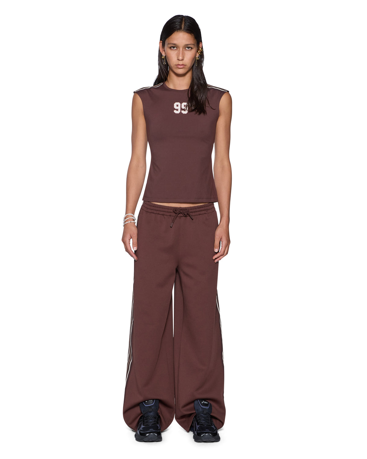 99 SS SLIM OPEN BACK TEE MOCHA