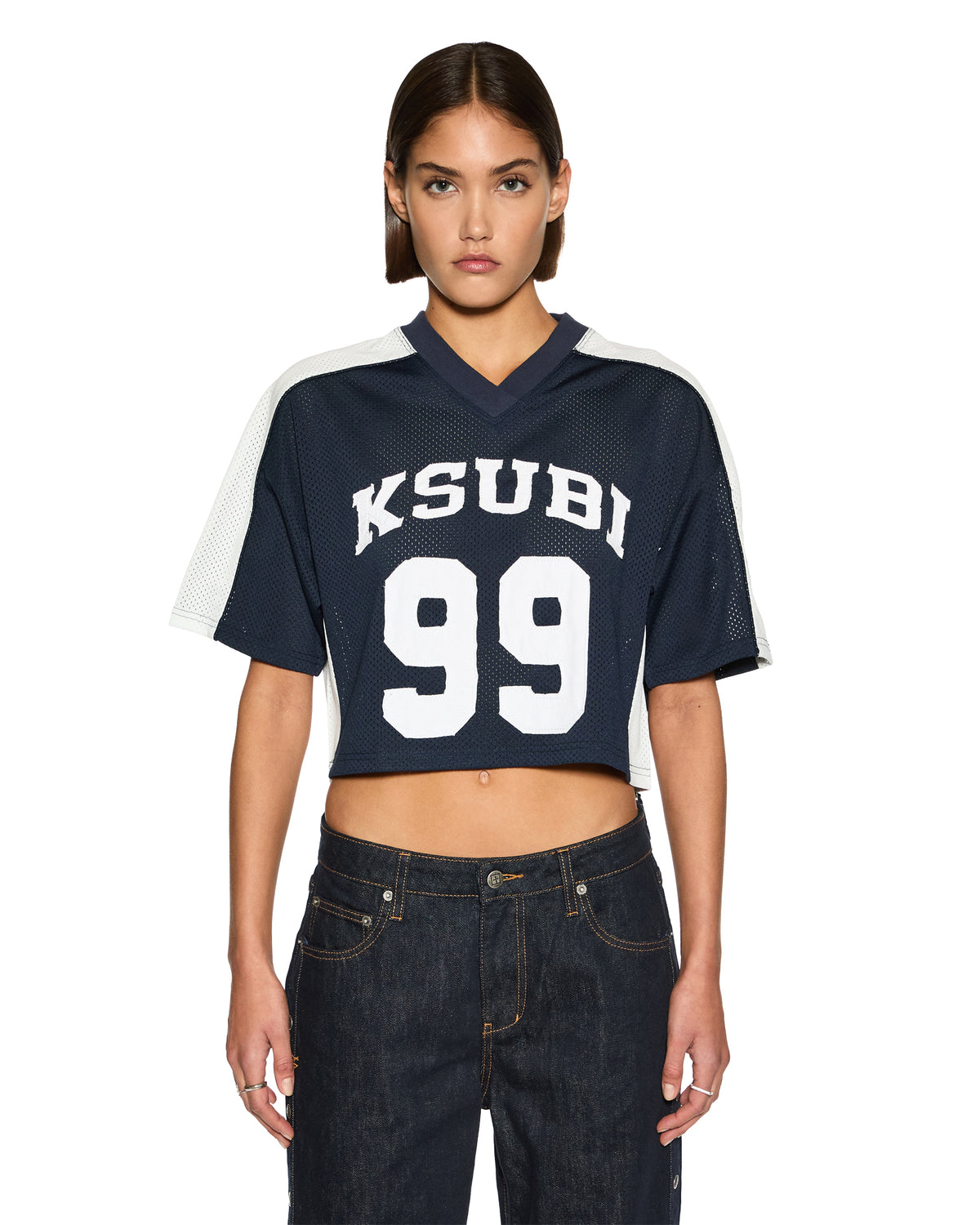 99 SS CROP JERSEY NAVY