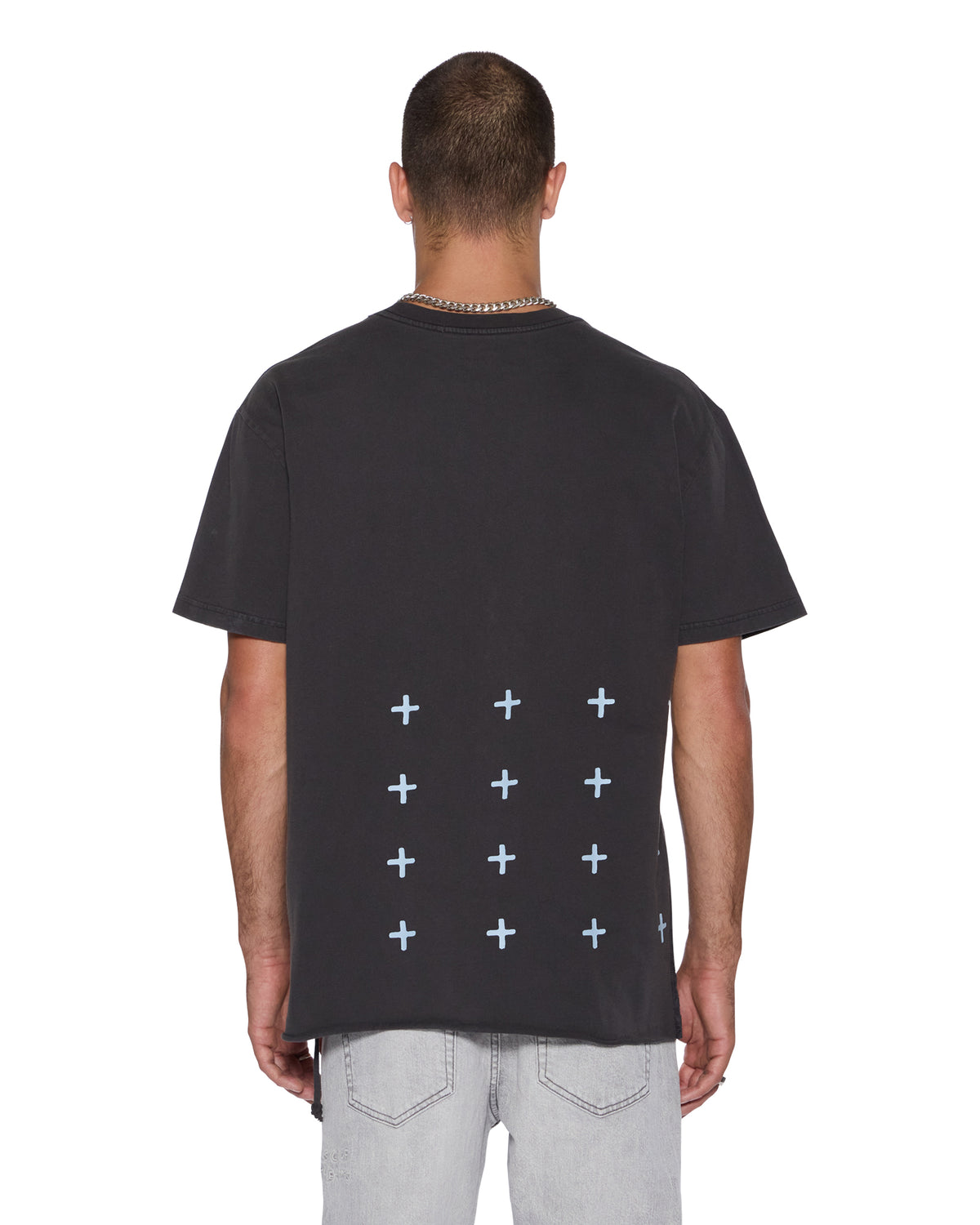 Mens Allday Biggie Ss Tee Faded Black Oversized Tees - Black