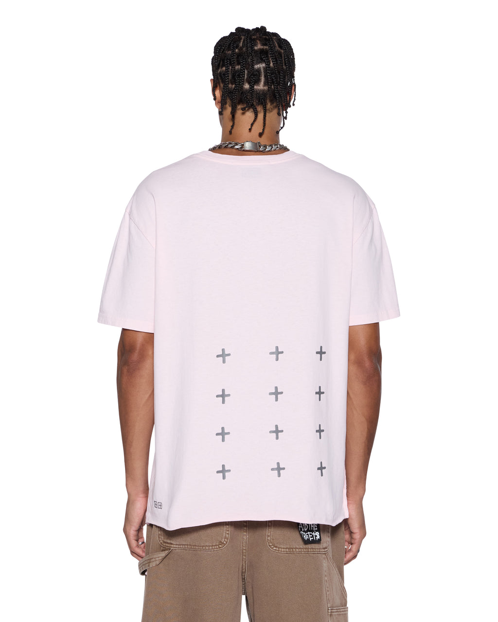 Mens Allday Biggie Ss Tee Ice Quartz Oversized Tees - Pink