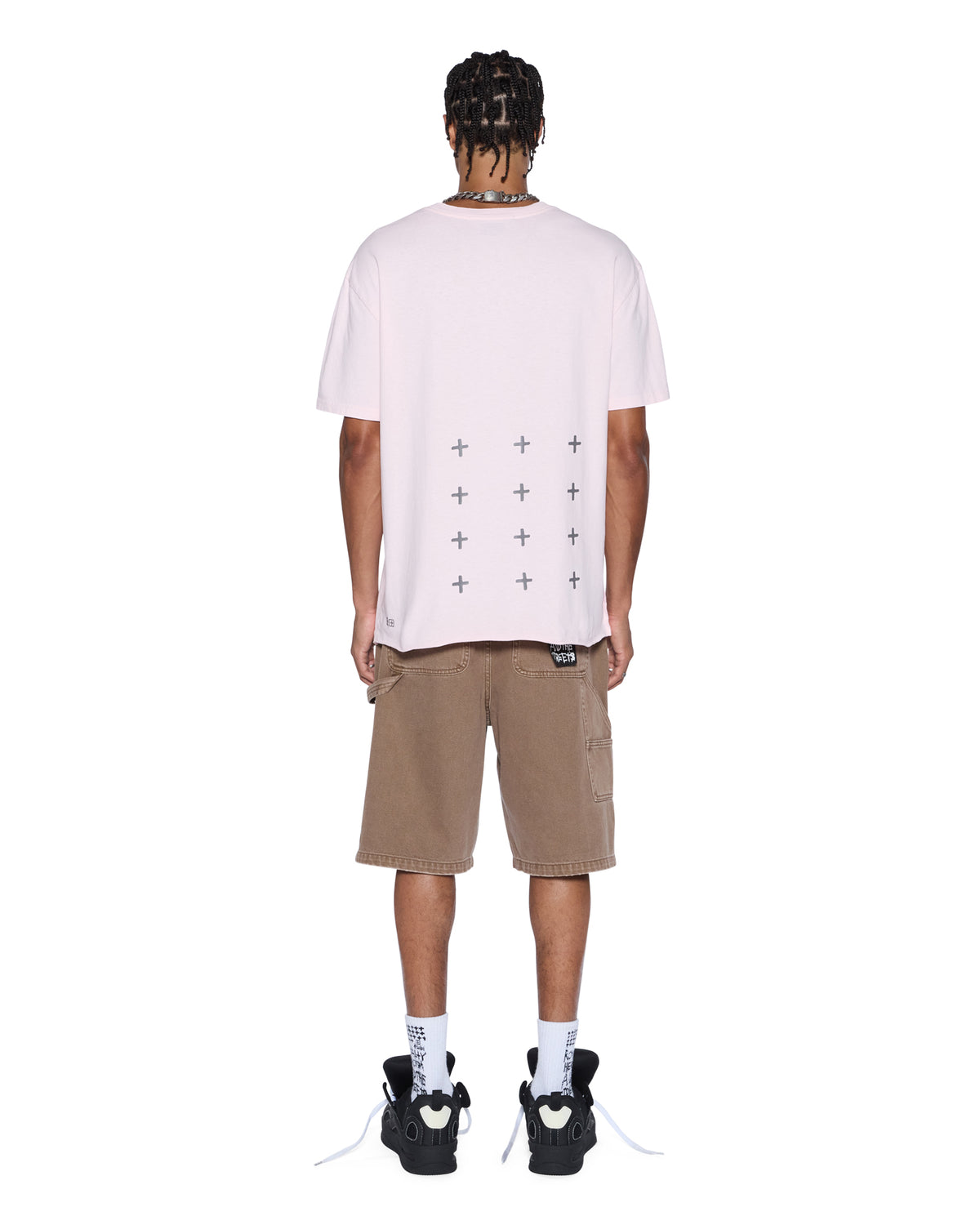 Mens Allday Biggie Ss Tee Ice Quartz Oversized Tees - Pink