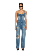 Womens Playback Aged Kut Out Straight Denim Jeans - Denim