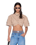BARKER CROP SS SHIRT TAN