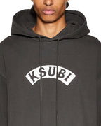 Mens Baddies Biggie Hoodie Faded Black Oversized Fleece - Black