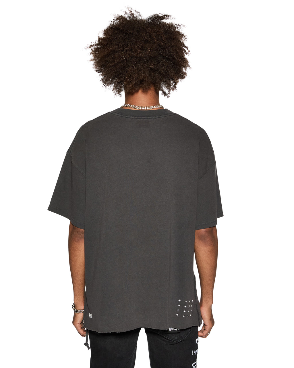 Mens Baddies Ekcess Ss Tee Faded Black Oversized Tees - Black