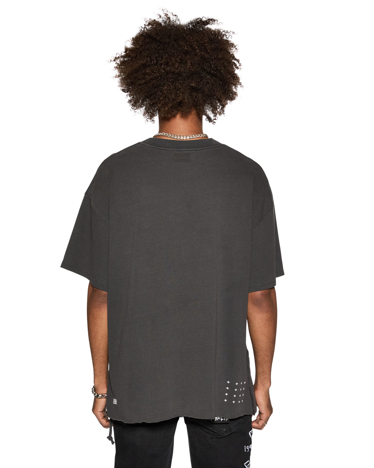 Mens Baddies Ekcess Ss Tee Faded Black Oversized Tees - Black