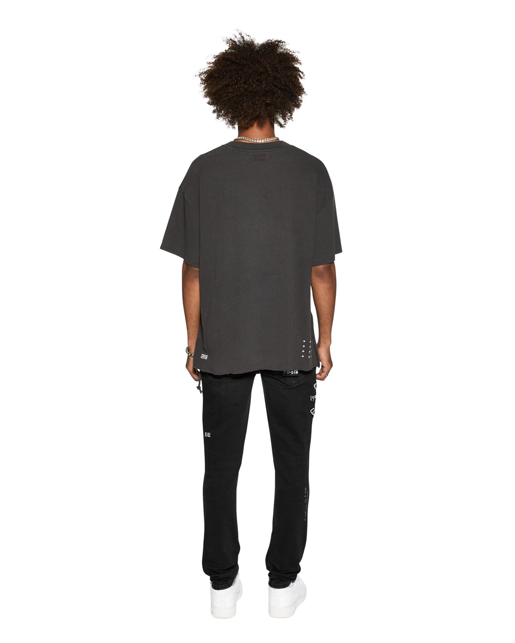 Mens Baddies Ekcess Ss Tee Faded Black Oversized Tees - Black