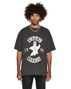 Mens Baddies Ekcess Ss Tee Faded Black Oversized Tees - Black