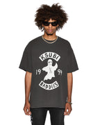 Mens Baddies Ekcess Ss Tee Faded Black Oversized Tees - Black
