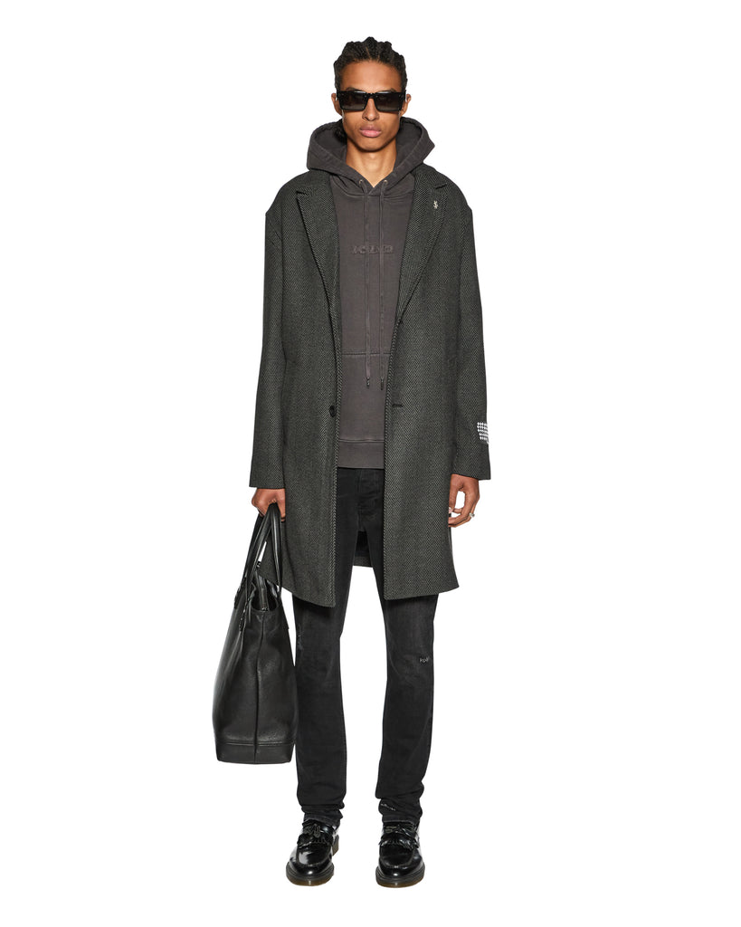 na.e Melton Coat ダークネイビー Battery Coat - Herringbone | Ksubi ++