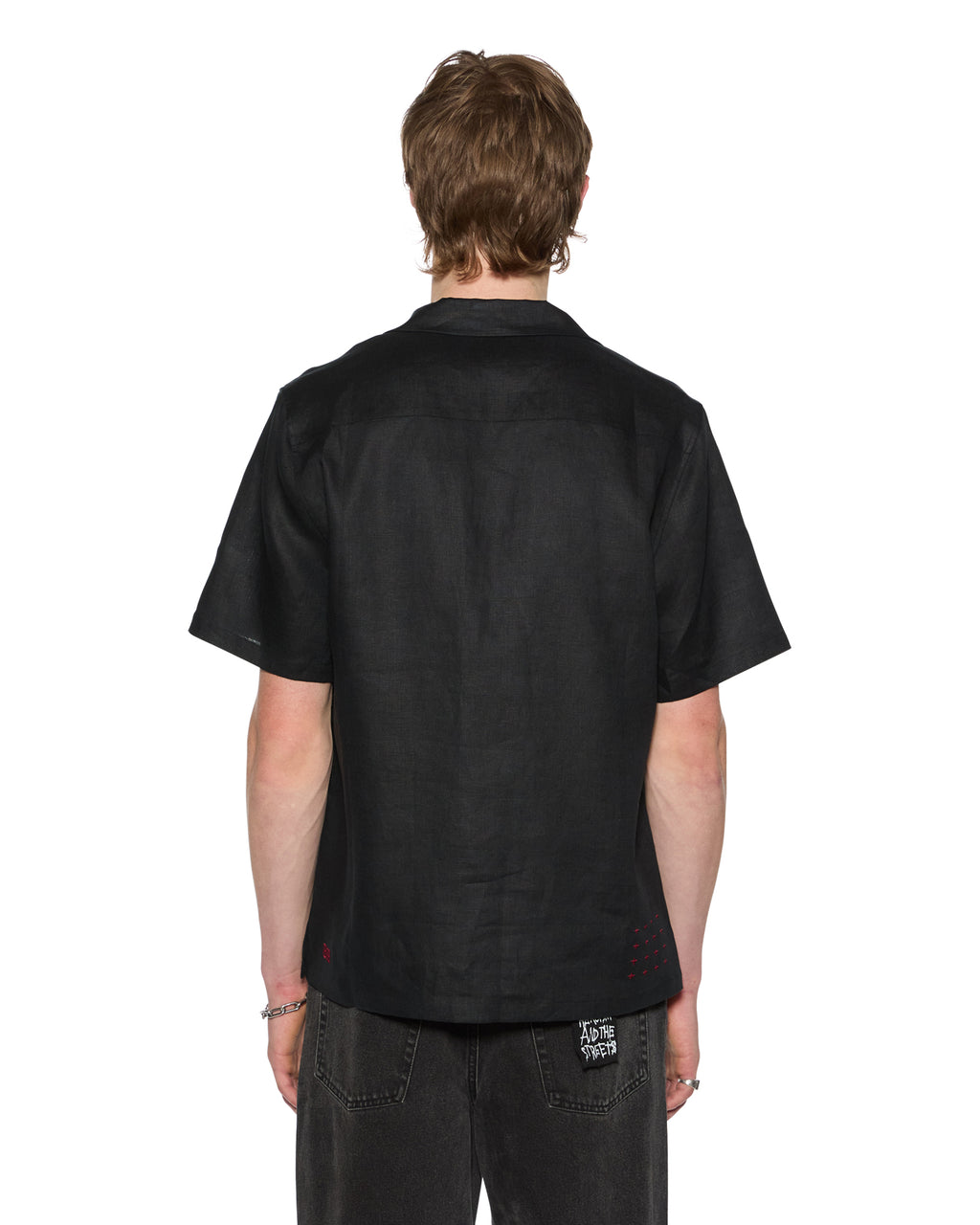 Mens Costa Resort Ss Shirt Black Regular Shirts - Black