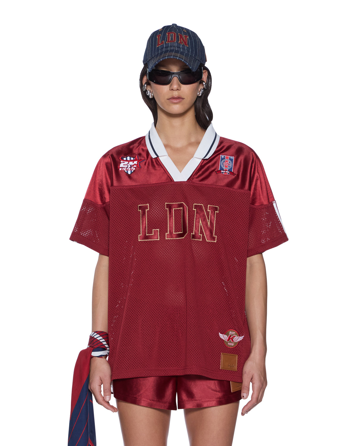 WOMENS  LDN BOYFRIEND SS JERSEY GARNET RELAXED FASHION TOPS
