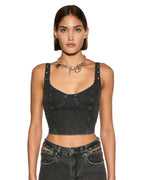 Womens Dauphine Bustier Shadow Fitted Fashion Tops - Black