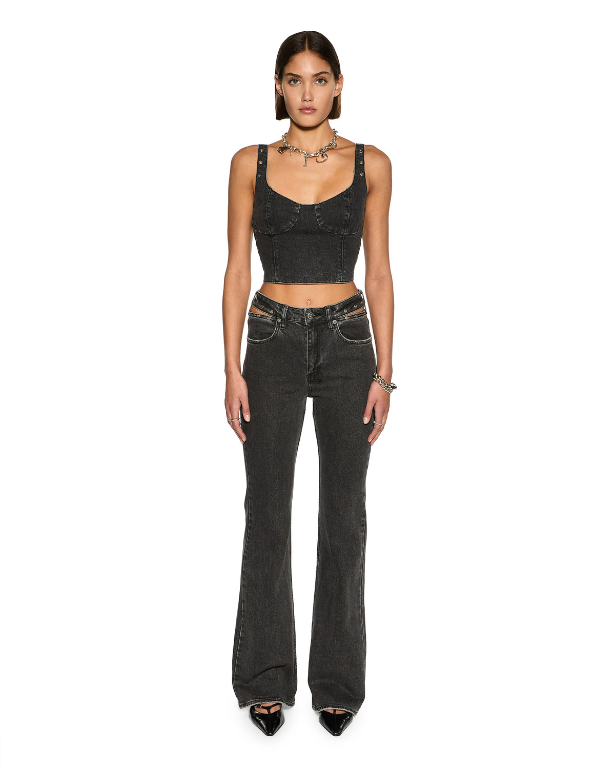 WOMENS SOHO PIERCED SHADOW DENIM JEANS