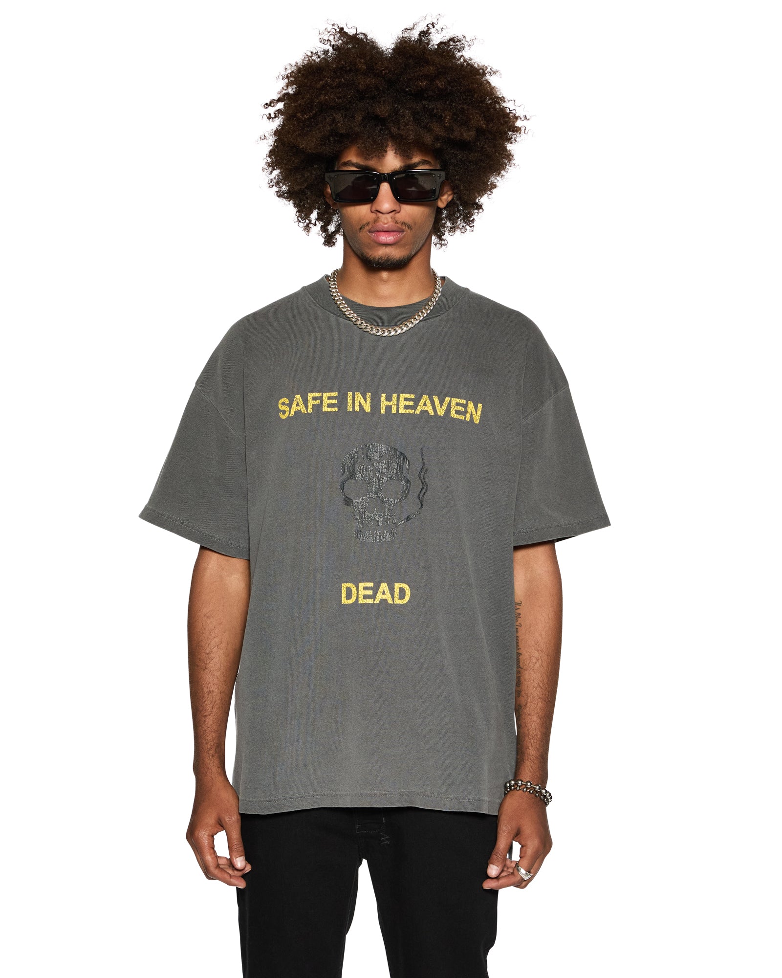 MENS DEAD EKCESS SS TEE CHARCOAL TEES