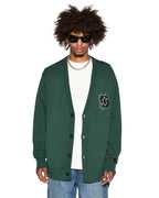 Mens Dug Out Knit Cardigan Military Regular Knitwear - Khaki