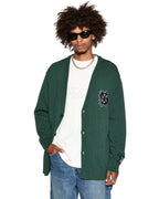 Mens Dug Out Knit Cardigan Military Regular Knitwear - Khaki