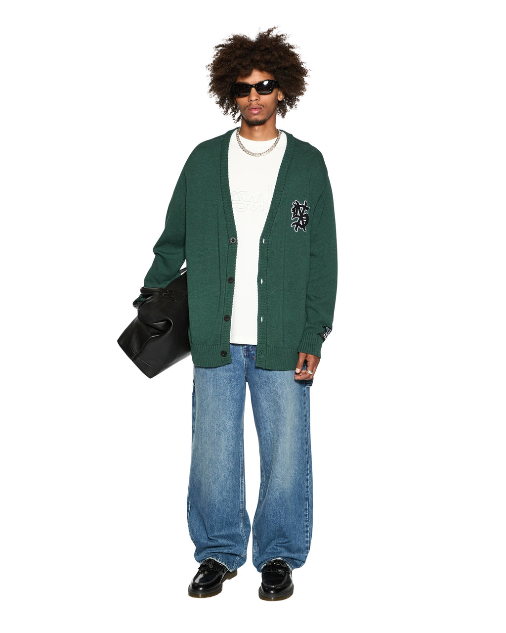 Mens Dug Out Knit Cardigan Military Regular Knitwear - Khaki
