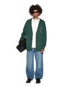 Mens Dug Out Knit Cardigan Military Regular Knitwear - Khaki