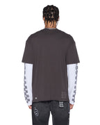 Mens Engine Ls Layer Tee Faded Black Regular Tees - Black