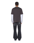 Mens Engine Ls Layer Tee Faded Black Regular Tees - Black