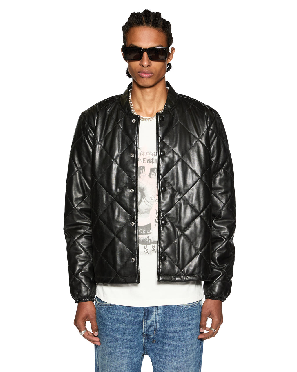 MENS ECLIPSE QUILTED BOMBER BLACK JACKETS