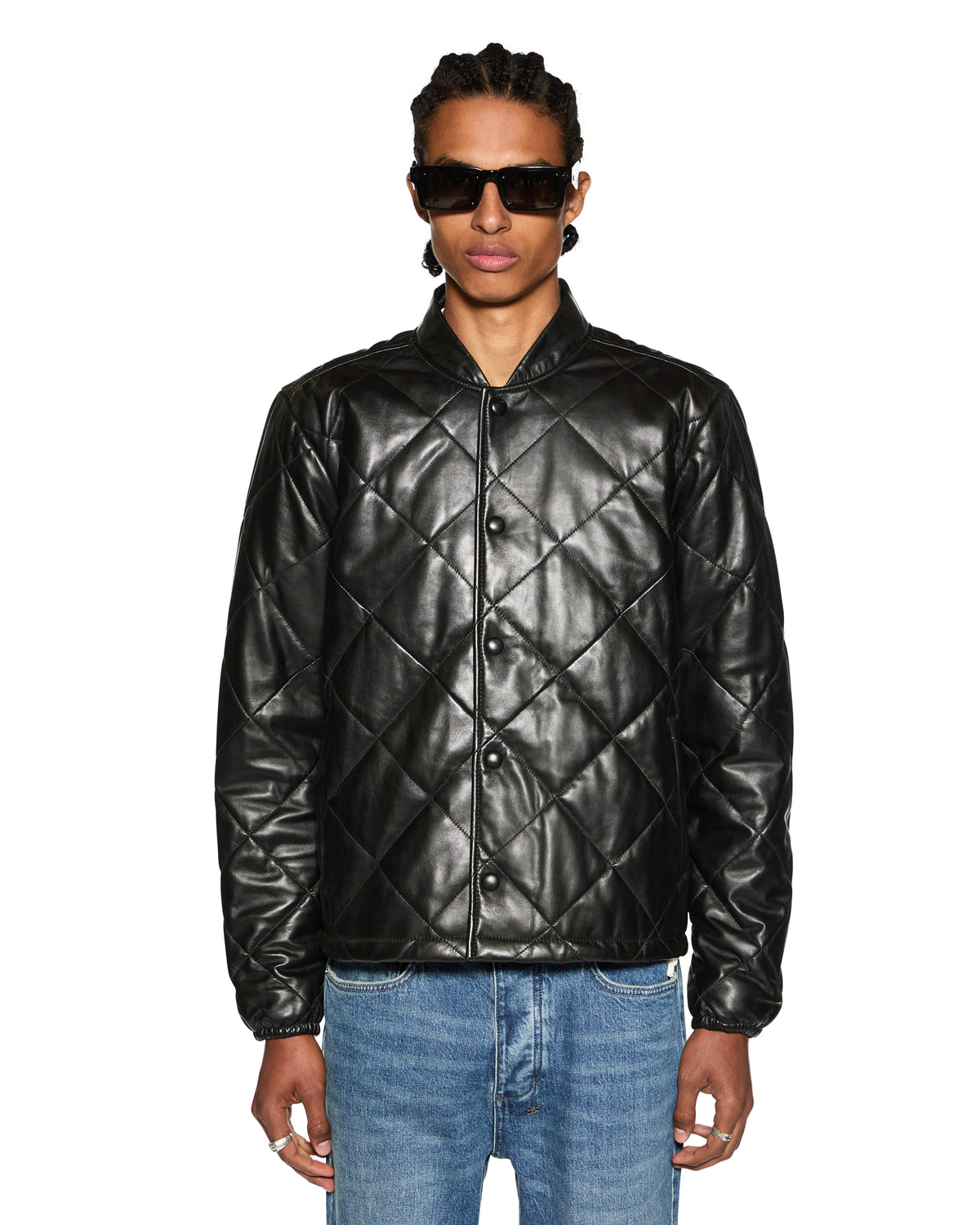 MENS ECLIPSE QUILTED BOMBER BLACK JACKETS