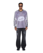 Mens Garage Ls Moto Jersey Moss Black Regular Shirts - Black