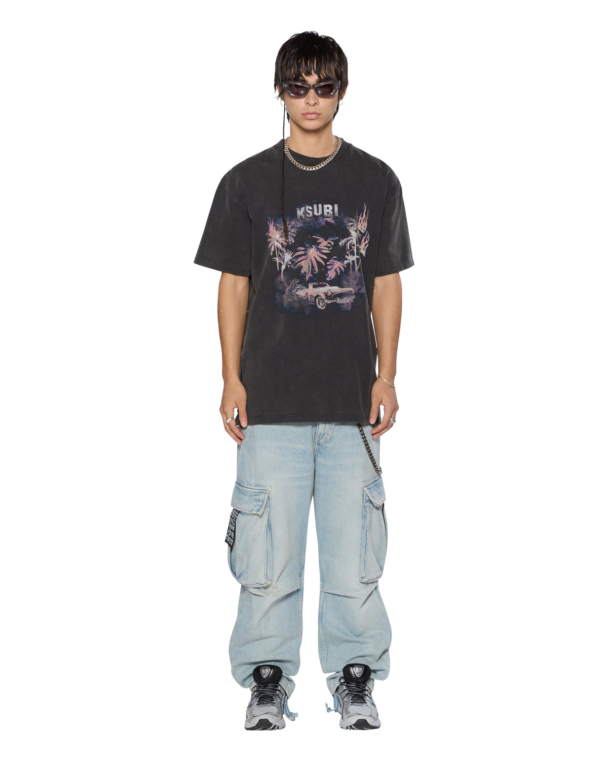 MENS ISLAND BIGGIE SS TEE FADED BLACK TEES