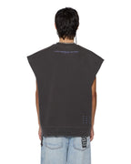 Mens Kingdom Slash Crew Faded Black Oversized Fleece - Black
