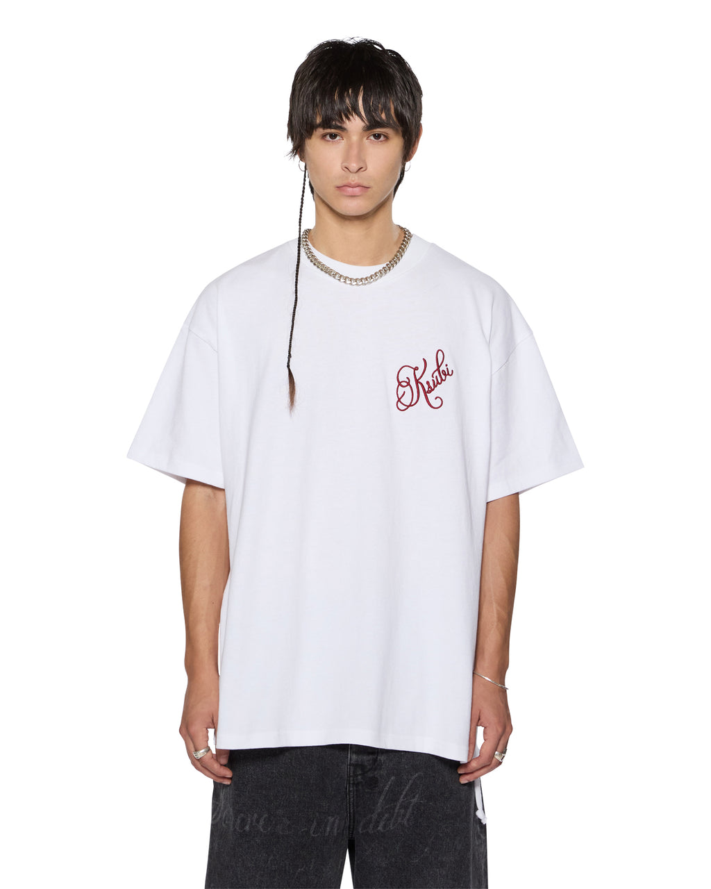 Mens Kursed Ekcess Ss Tee True White Oversized Tees - White