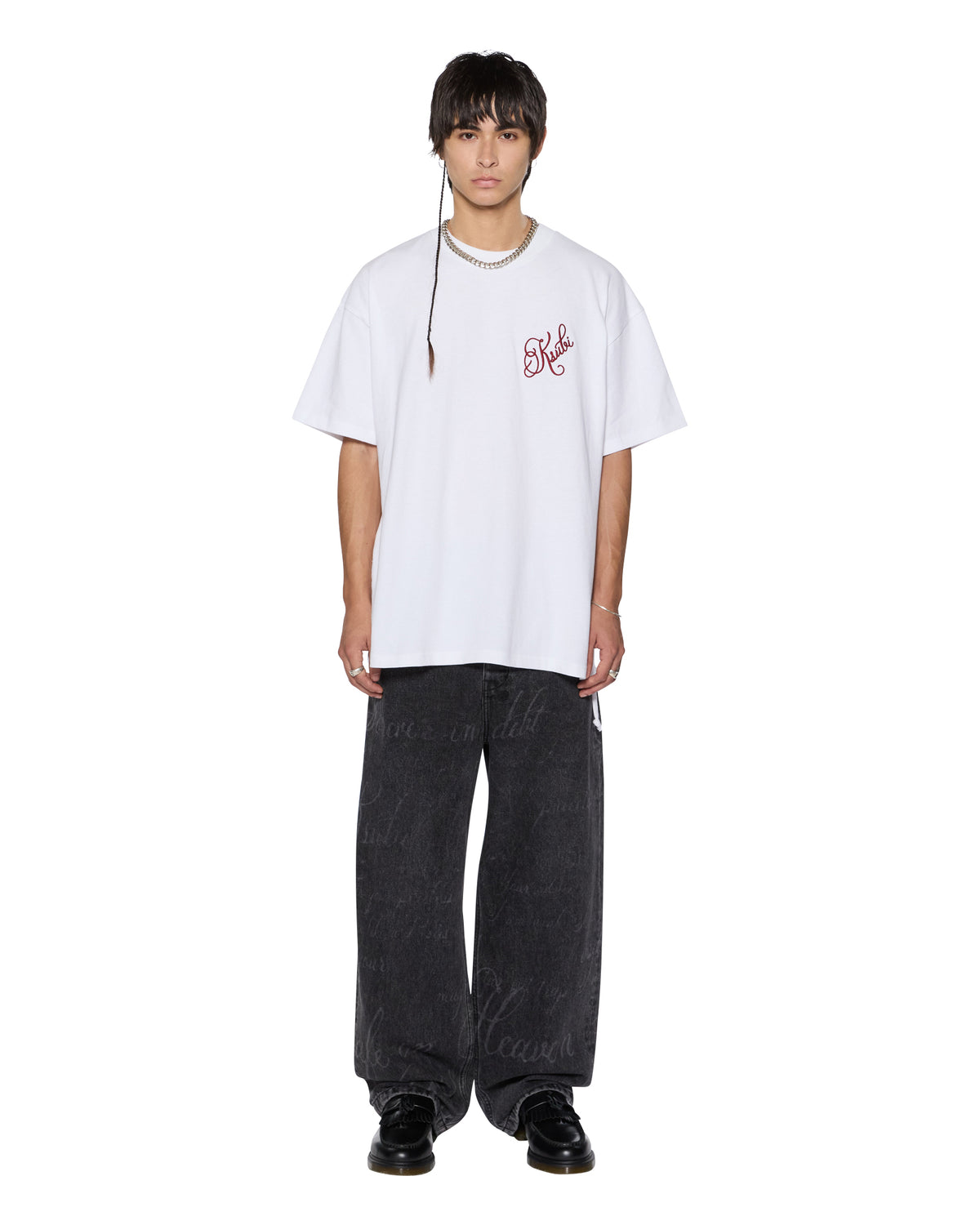 Mens Kursed Ekcess Ss Tee True White Oversized Tees - White