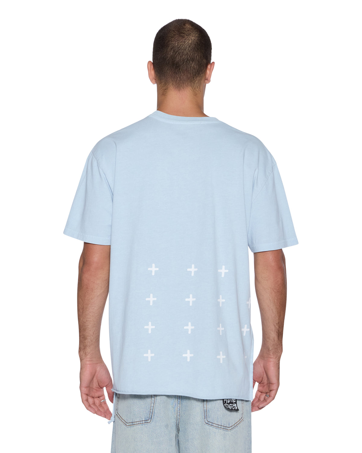 MENS LAST SUMMER BIGGIE SS TEE BLUE MIST TEES